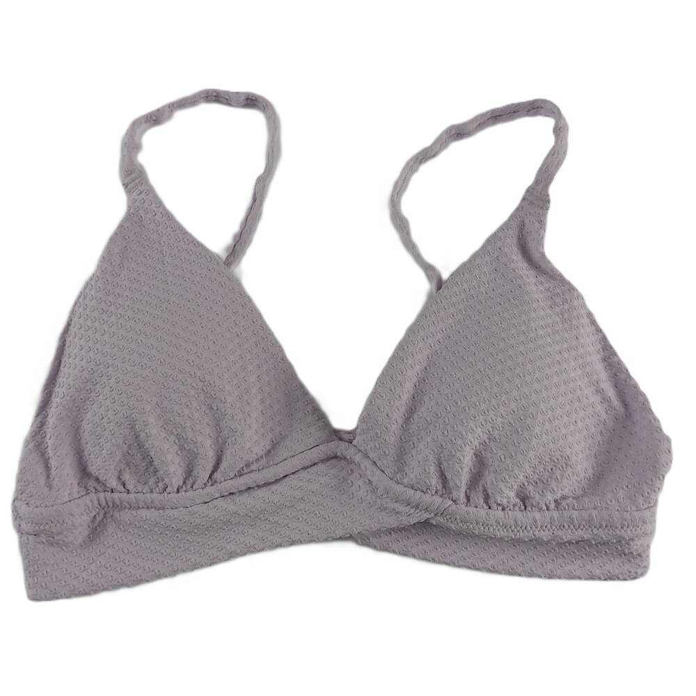 Aerie Jacquard Crossover Triangle Bikini Top Women's Size Small Lilac Ice Swim